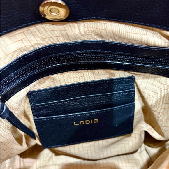 Lodis Black Leather Drawstring Bucket purse - Picture 2 of 4